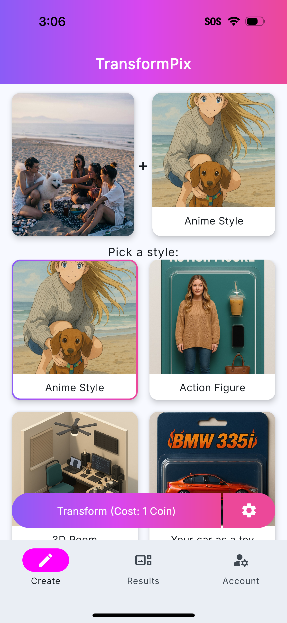 TransformPix app screenshot